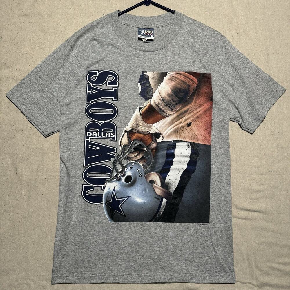 Vintage 1996 Nutmeg Lee Sports Dallas Cowboys NFL Graphic T-Shirt Aikman Size M